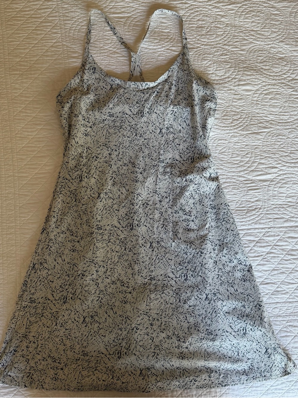 Outdoor Voices White and Black Speckled Exercise Dress